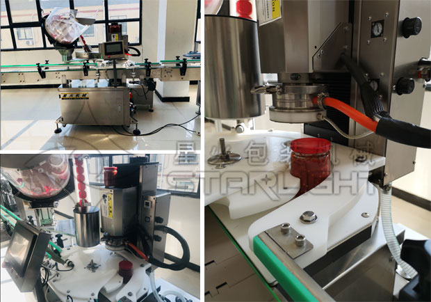 星火瓶裝自動(dòng)化醬料封口機械細節展示
