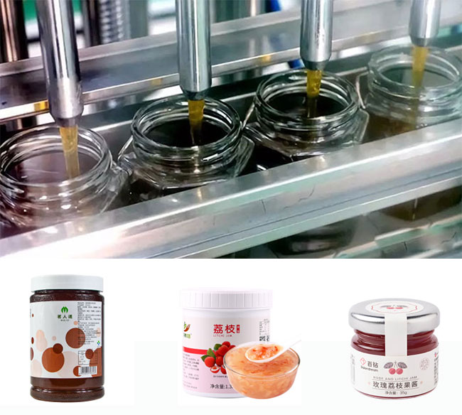 果醬灌裝機設備細節及樣品展示