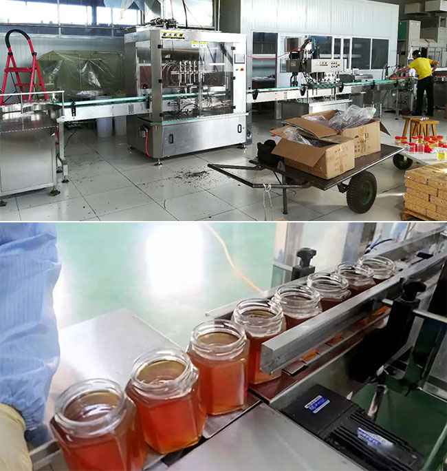 江蘇全自動(dòng)蜂蜜灌裝機生產(chǎn)線(xiàn)設備及灌裝細節實(shí)拍